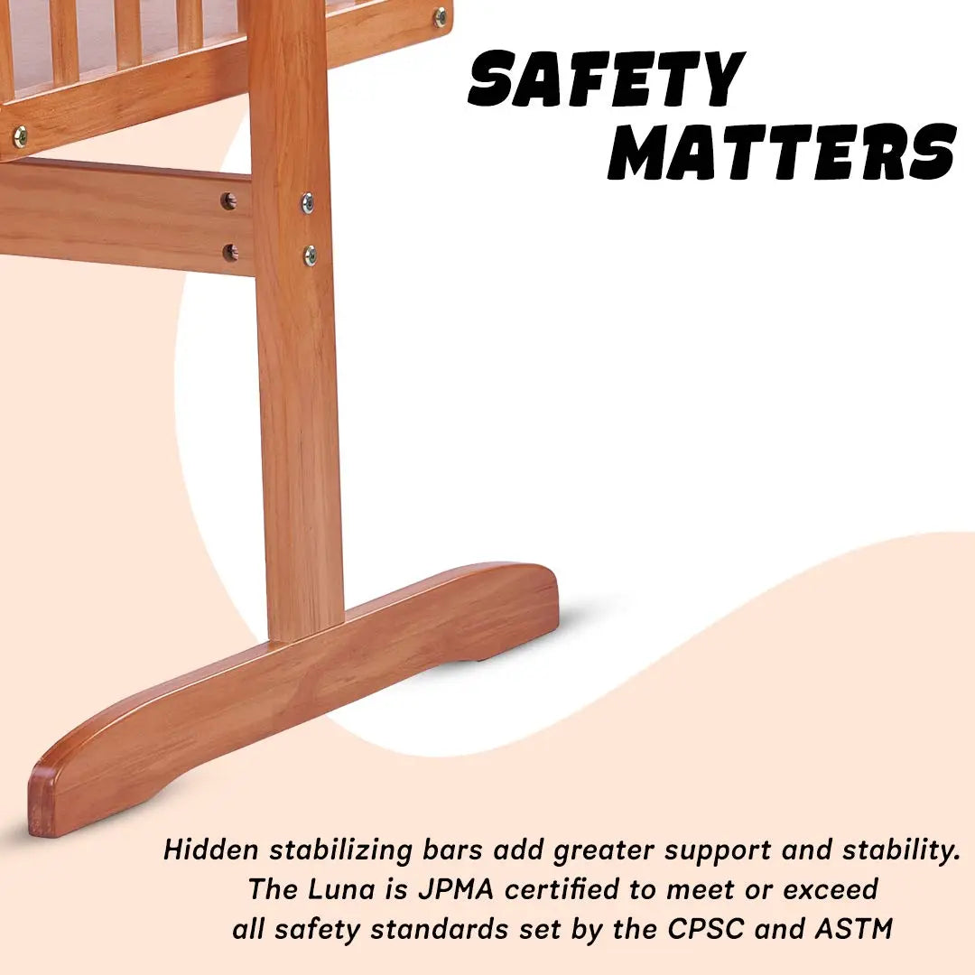 BAYBEE Medusa Cradle for Baby, Adjustable Height, Baby Cot, Mosquito Net & Mattress - Image 11