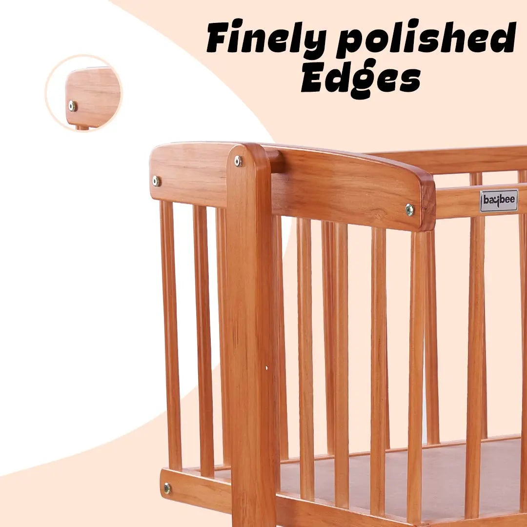 BAYBEE Medusa Cradle for Baby, Adjustable Height, Baby Cot, Mosquito Net & Mattress - Image 13