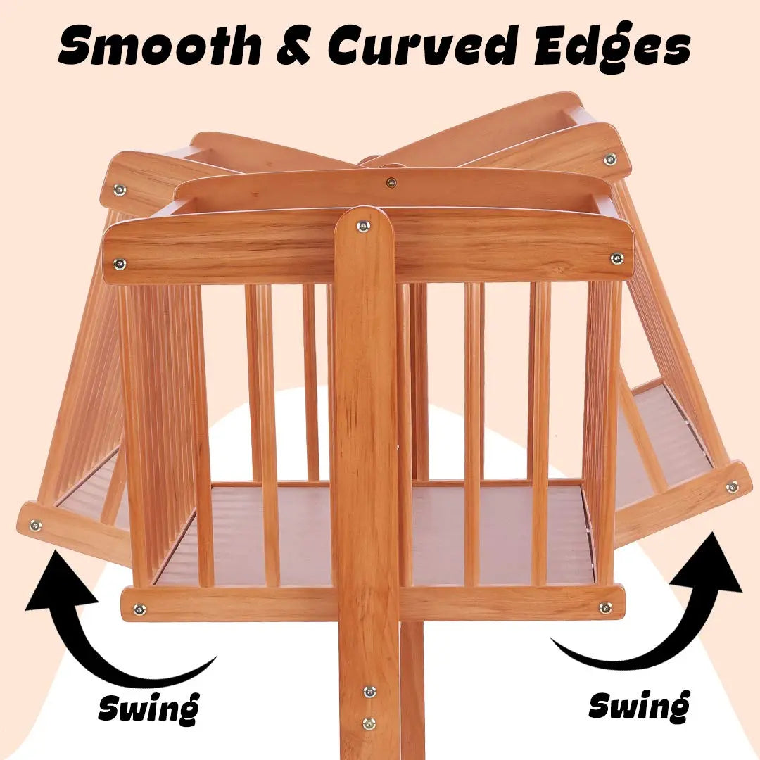 BAYBEE Medusa Cradle for Baby, Adjustable Height, Baby Cot, Mosquito Net & Mattress - Image 14