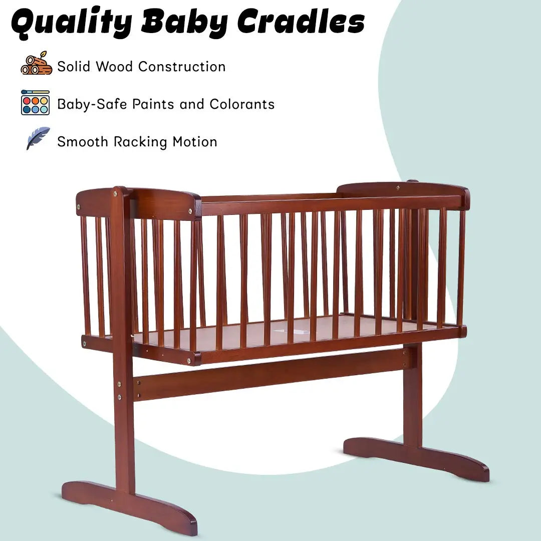BAYBEE Medusa Cradle for Baby, Adjustable Height, Baby Cot, Mosquito Net & Mattress - Image 18