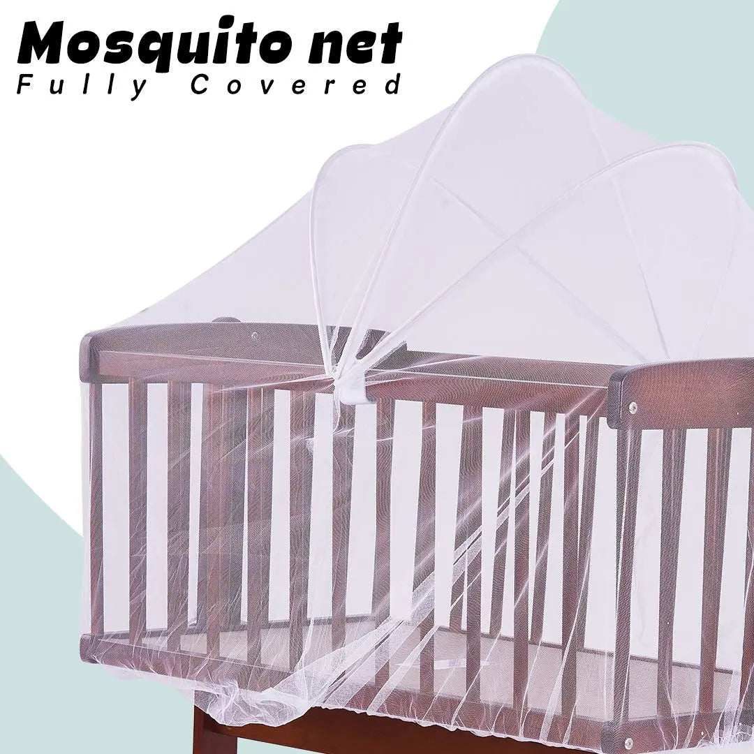 BAYBEE Medusa Cradle for Baby, Adjustable Height, Baby Cot, Mosquito Net & Mattress - Image 19