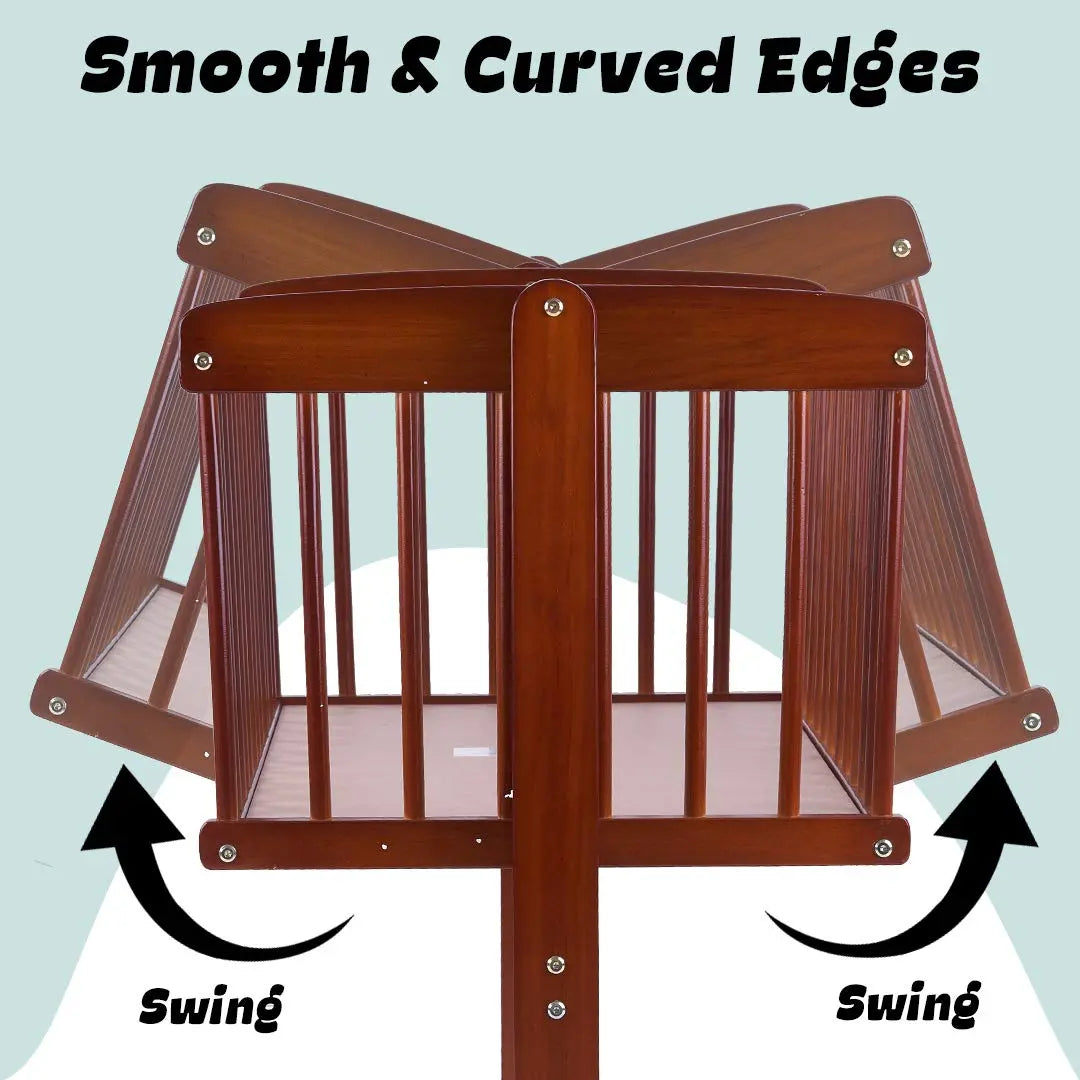 BAYBEE Medusa Cradle for Baby, Adjustable Height, Baby Cot, Mosquito Net & Mattress - Image 21